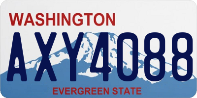 WA license plate AXY4088