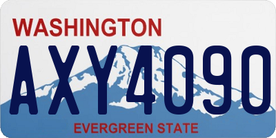 WA license plate AXY4090