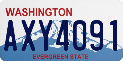 WA license plate AXY4091