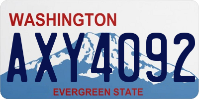 WA license plate AXY4092
