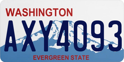 WA license plate AXY4093