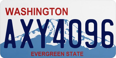 WA license plate AXY4096