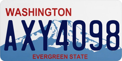 WA license plate AXY4098