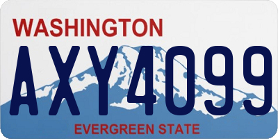 WA license plate AXY4099