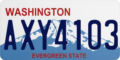 WA license plate AXY4103
