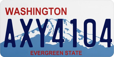WA license plate AXY4104