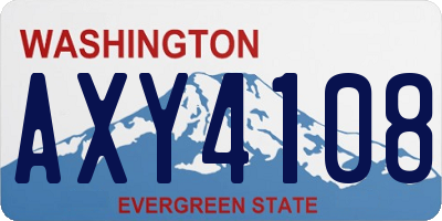 WA license plate AXY4108