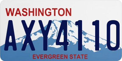 WA license plate AXY4110