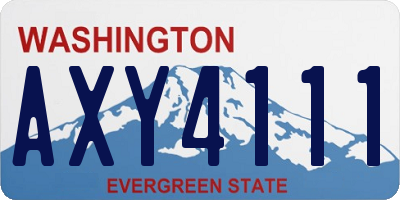WA license plate AXY4111