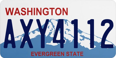 WA license plate AXY4112