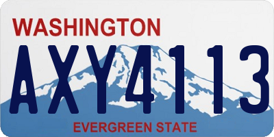 WA license plate AXY4113