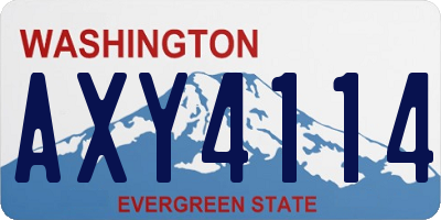 WA license plate AXY4114
