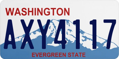WA license plate AXY4117