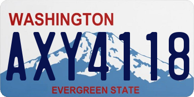 WA license plate AXY4118