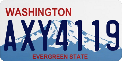 WA license plate AXY4119