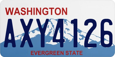 WA license plate AXY4126