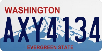 WA license plate AXY4134