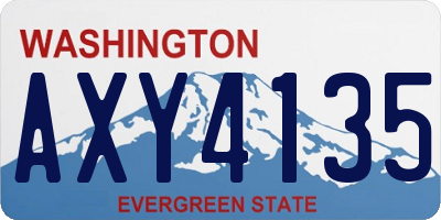 WA license plate AXY4135