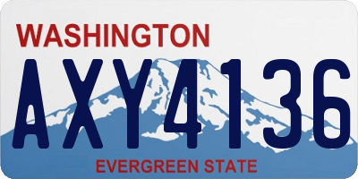 WA license plate AXY4136