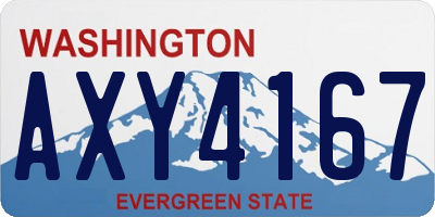 WA license plate AXY4167