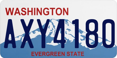 WA license plate AXY4180