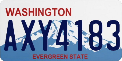WA license plate AXY4183