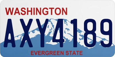 WA license plate AXY4189