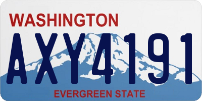 WA license plate AXY4191