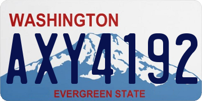 WA license plate AXY4192