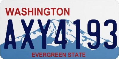 WA license plate AXY4193