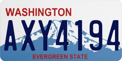 WA license plate AXY4194
