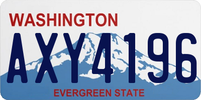 WA license plate AXY4196