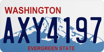 WA license plate AXY4197
