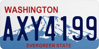 WA license plate AXY4199