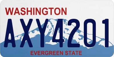 WA license plate AXY4201