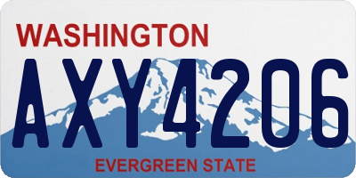 WA license plate AXY4206