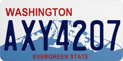WA license plate AXY4207