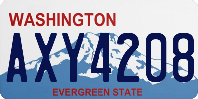 WA license plate AXY4208