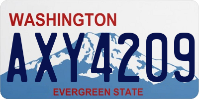 WA license plate AXY4209
