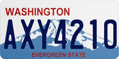 WA license plate AXY4210