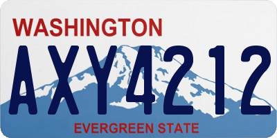 WA license plate AXY4212