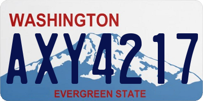 WA license plate AXY4217
