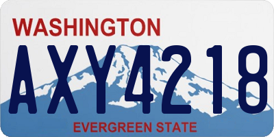 WA license plate AXY4218