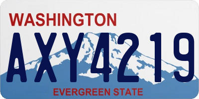 WA license plate AXY4219
