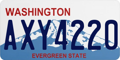WA license plate AXY4220