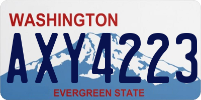 WA license plate AXY4223