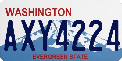 WA license plate AXY4224
