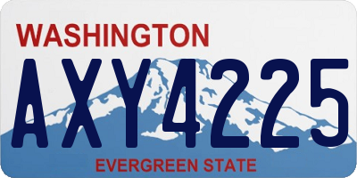 WA license plate AXY4225