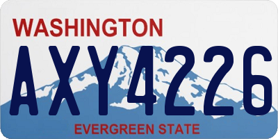 WA license plate AXY4226