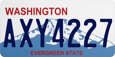 WA license plate AXY4227